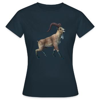Realistische Markhor - Frauen T-Shirt - Navy - Vorne - AI Model Female 172 dark (172cm)