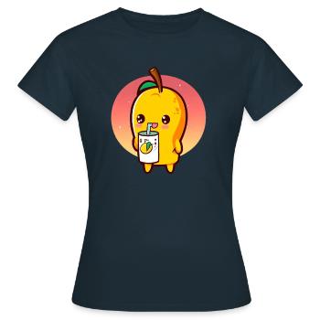 Refreshing mango enjoys mango juice - Women's T-Shirt - navy - Front - AI Model Female 172 dark (172cm)