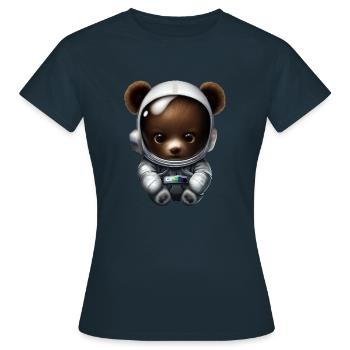 Ours en combinaison d’astronaute - T-shirt Femme - marine - Devant - AI Model Female 172 dark (172cm)