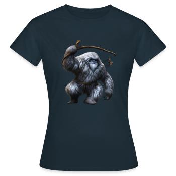 Yéti avec arc et flèches - T-shirt Femme - marine - Devant - AI Model Female 172 dark (172cm)