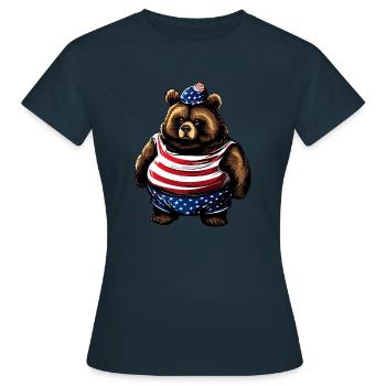 Gros ours américain - T-shirt Femme - marine - Devant - AI Model Female 172 dark (172cm)