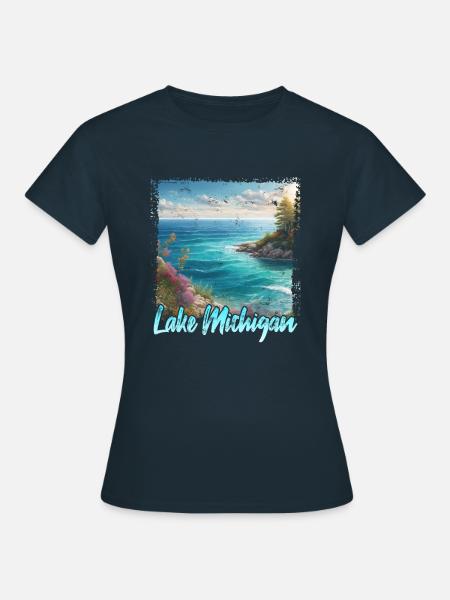 Lake Michigan - Frauen T-Shirt - Navy