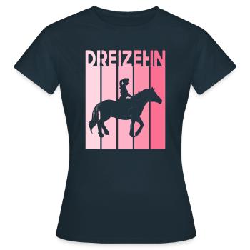 Dreizehnter Geburtstag Mädchen Reiterin 13 Jahre - Frauen T-Shirt - Navy - Vorne - AI Model Female 172 dark (172cm)