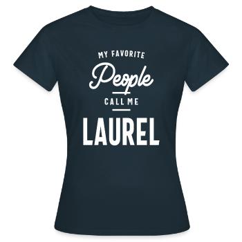 Laurel Personalized Name - Women's T-Shirt - navy - Front - AI Model Female 172 dark (172cm)