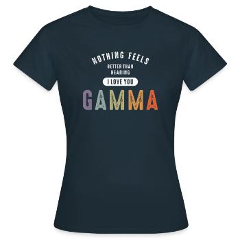 Je t’aime Gamma - Grand-mère maman - T-shirt Femme - marine - Devant - AI Model Female 172 dark (172cm)