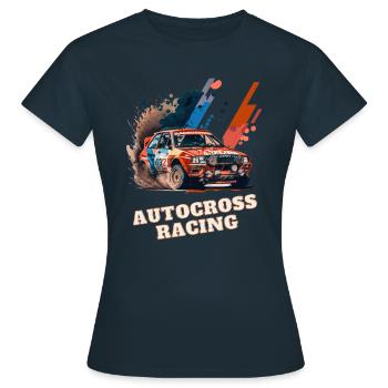 Autocross Stockcar - Frauen T-Shirt - Navy - Vorne - AI Model Female 172 dark (172cm)