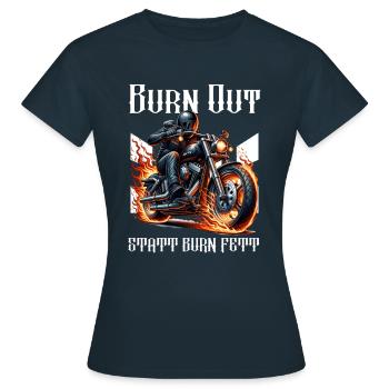 Brûler au lieu de brûler les graisses motard - T-shirt Femme - marine - Devant - AI Model Female 172 dark (172cm)