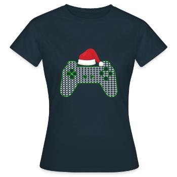 Joueur de Noël laid - T-shirt Femme - marine - Devant - AI Model Female 172 dark (172cm)