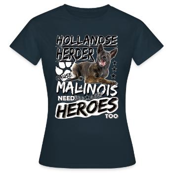 Holländischer Schäferhund – Schäferhund Spruch - Frauen T-Shirt - Navy - Vorne - AI Model Female 172 dark (172cm)