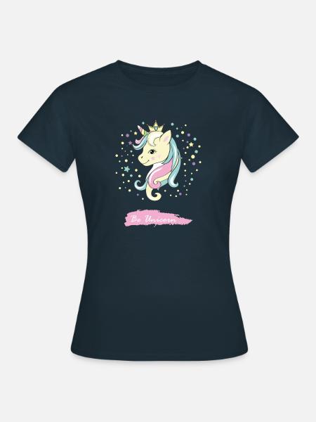 Unicorn fable fairy tale Colorful gift gift idea - Women's T-Shirt - navy