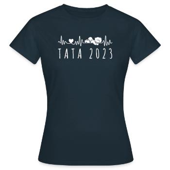 Future Tata 2023 ECG Annoncer La Grossesse Tante - T-shirt Femme - marine - Devant - AI Model Female 172 dark (172cm)