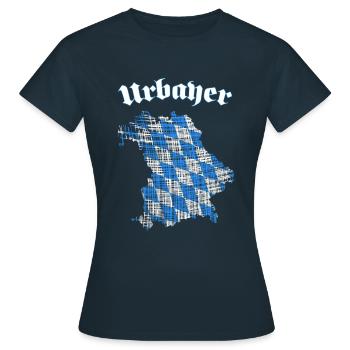 Bayern, bayrisches original, Urbayer, Minga - Frauen T-Shirt - Navy - Vorne - AI Model Female 172 dark (172cm)