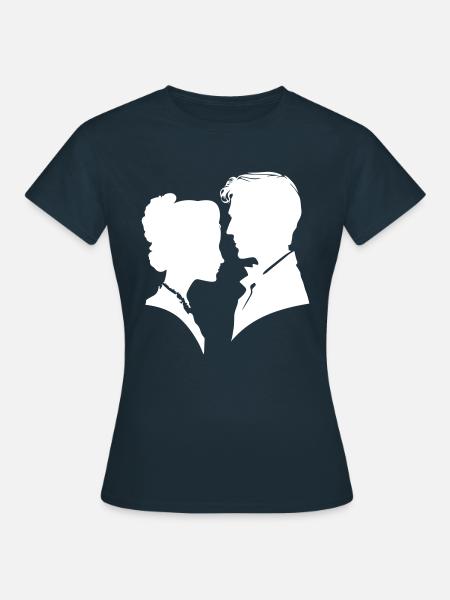 Ehepaar Hochzeit Couple Heirat - Frauen T-Shirt - Navy