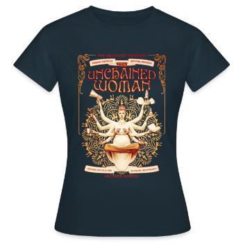 Magie: Die Frau entfesselt! - Frauen T-Shirt - Navy - Vorne - AI Model Female 172 dark (172cm)