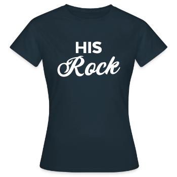 Sein Fels in der Brandung - Frauen T-Shirt - Navy - Vorne - AI Model Female 172 dark (172cm)