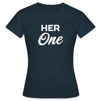 Ihr Eins - Frauen T-Shirt - Navy - Vorne - AI Model Female 172 dark (172cm)