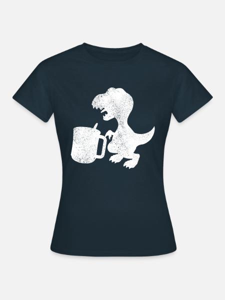 Tee Rex Teetrinker Dinosaurier - Frauen T-Shirt - Navy
