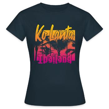 Ko Lanta Thailand - Frauen T-Shirt - Navy - Vorne - AI Model Female 172 dark (172cm)