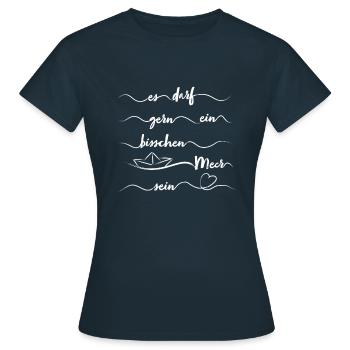 Papierschiff Meer Papierboot Papierschiffchen - Frauen T-Shirt - Navy - Vorne - AI Model Female 172 dark (172cm)