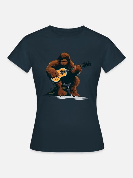 Bigfoot spielt Gitarre - Frauen T-Shirt - Navy