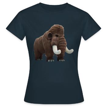Realistisches Mammut - Frauen T-Shirt - Navy - Vorne - AI Model Female 172 dark (172cm)