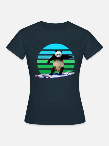 Panda Surfer - Frauen T-Shirt - Navy