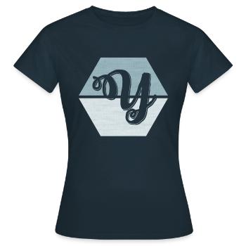 Stripe Hype - Frauen T-Shirt - Navy - Vorne - AI Model Female 172 dark (172cm)