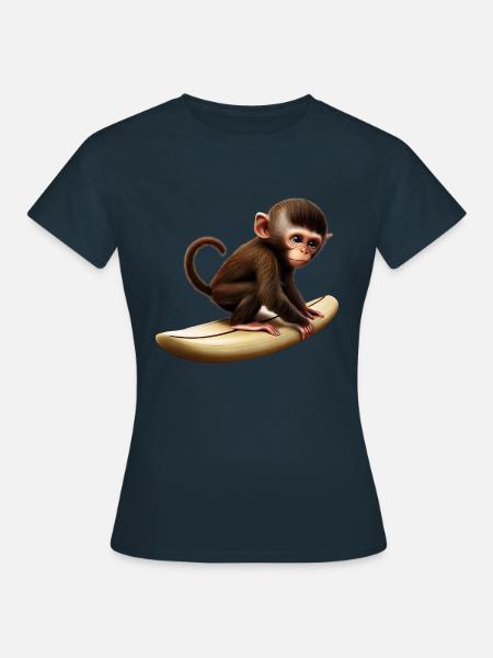 Surfer Affe - Frauen T-Shirt - Navy