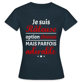 Je suis râleuse mais adorable,humour, noël - T-shirt Femme - marine - Devant - AI Model Female 172 dark (172cm)