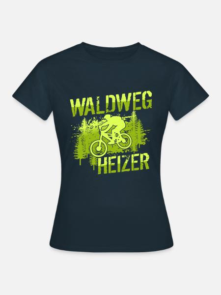MTB Mountainbiker - Waldweg Heizer - Frauen T-Shirt - Navy