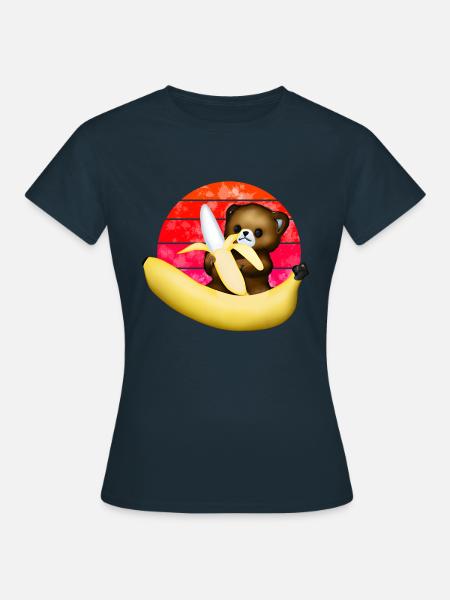 Der Bär und die Riesenbanane - Frauen T-Shirt - Navy