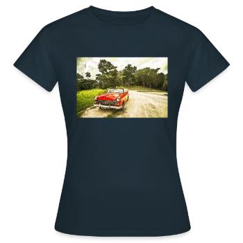 Oldtimer cabriolet - T-shirt Femme - marine - Devant - AI Model Female 172 dark (172cm)