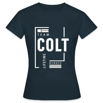 Colt Nom personnalisé Cadeau d’anniversaire - T-shirt Femme - marine - Devant - AI Model Female 172 dark (172cm)