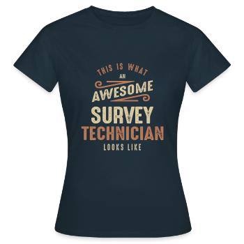 Lustige tolle Umfrage Techniker Job Beruf - Frauen T-Shirt - Navy - Vorne - AI Model Female 172 dark (172cm)