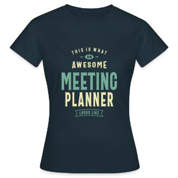Meeting Planner - Women's T-Shirt - navy - Front - AI Model Female 172 dark (172cm)