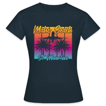 Flugzeuglandungen am Maho Beach - Frauen T-Shirt - Navy - Vorne - AI Model Female 172 dark (172cm)