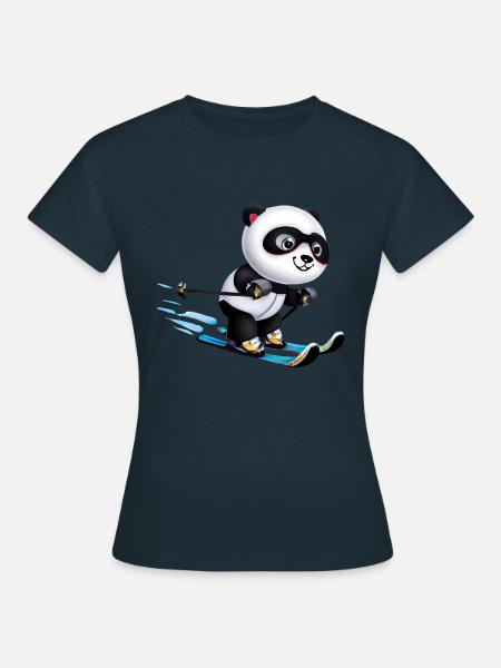 Ski Panda - T-shirt Femme - marine
