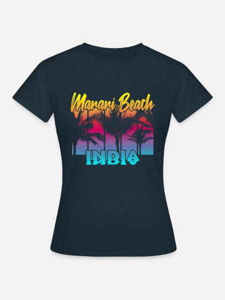 Marari Beach India - Frauen T-Shirt - Navy