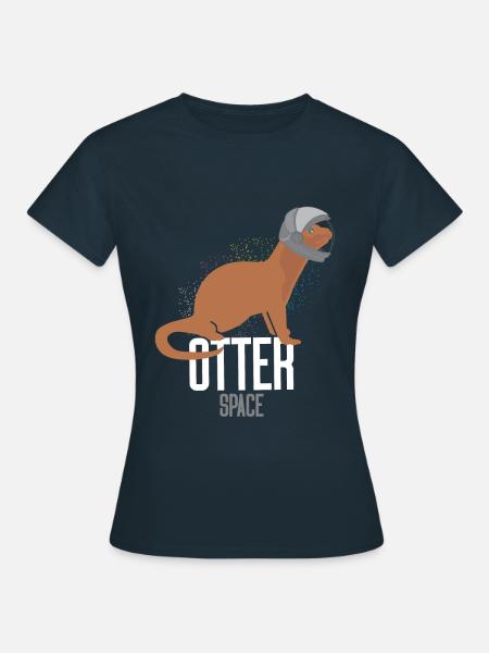 Sonnensystem Otter Weltraum Astronaut Otter - Frauen T-Shirt - Navy