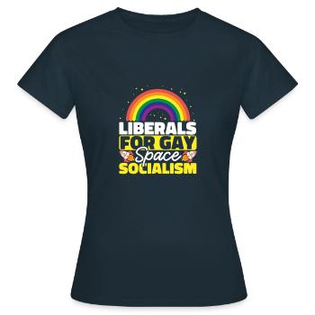 Libéraux pour le socialisme gay de l’espace - T-shirt Femme - marine - Devant - AI Model Female 172 dark (172cm)