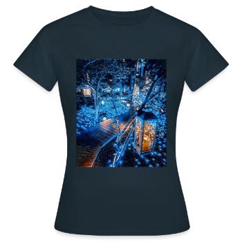 Promenade forestière, Japon - T-shirt Femme - marine - Devant - AI Model Female 172 dark (172cm)