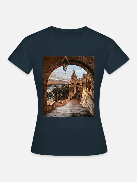 Fischerbastei, Budapest, Ungarn - Frauen T-Shirt - Navy