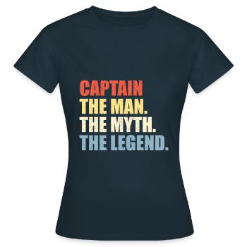 Captain: Man Myth Legend distressed bunt - Frauen T-Shirt - Navy - Vorne - AI Model Female 172 dark (172cm)