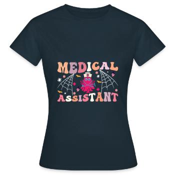 Medizinischer Assistent Spooky Ghost Spinnt Seine - Frauen T-Shirt - Navy - Vorne - AI Model Female 172 dark (172cm)