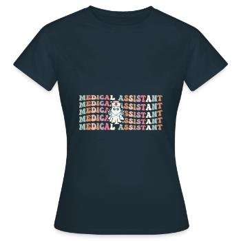 Medizinischer Assistent Spooky Ghost Wiederholung - Frauen T-Shirt - Navy - Vorne - AI Model Female 172 dark (172cm)