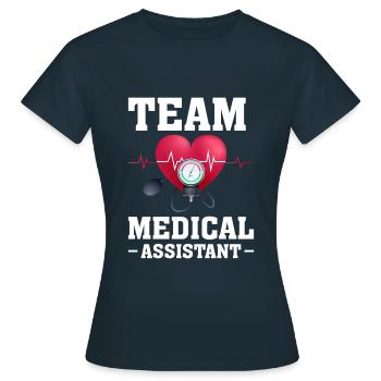 Team Medizinische Fachangestellte Herzschlag - Frauen T-Shirt - Navy - Vorne - AI Model Female 172 dark (172cm)