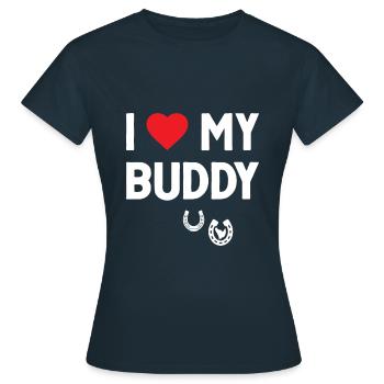 J’aime mon copain cheval sabots cœur rouge - T-shirt Femme - marine - Devant - AI Model Female 172 dark (172cm)