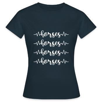 Horses Riding White Background Horse Animal - Women's T-Shirt - navy - Front - AI Model Female 172 dark (172cm)