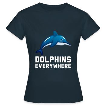 Dauphins partout IQ Créatures marines intelligentes - T-shirt Femme - marine - Devant - AI Model Female 172 dark (172cm)