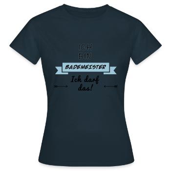 bademeister tshirt - Frauen T-Shirt - Navy - Vorne - AI Model Female 172 dark (172cm)